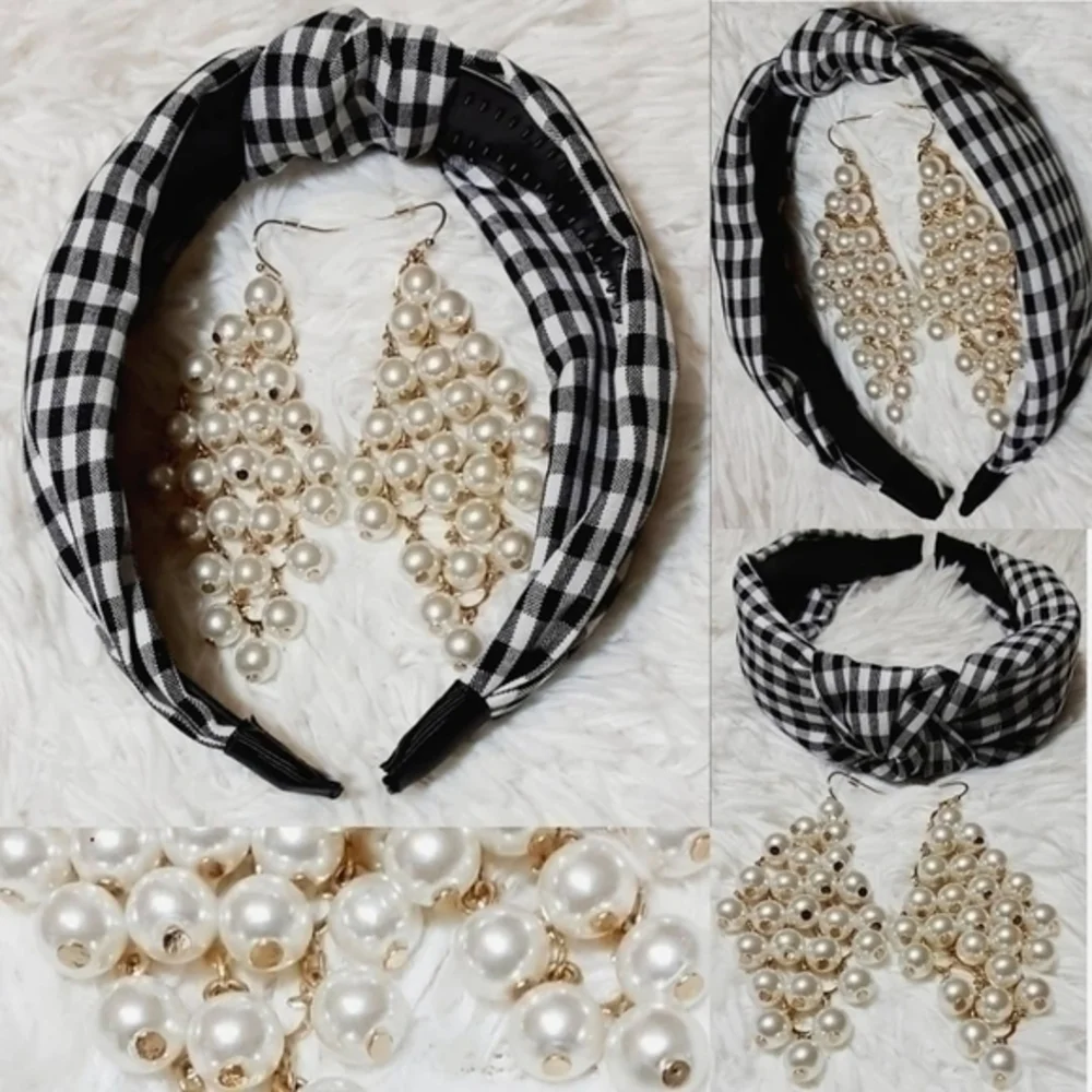 Gingham & Pearly Drip Accessories Bundle